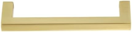 Amazon Basics Modern Square Cabinet Pulls, Kitchen Drawer Handles, 5.39-inch Length (5-inch Hole Center), Golden Champagne, 10-Pack