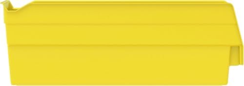 Akro-Mils 30110 Heavy Duty Plastic Shelf Bins, 12"x 3"x 4", Yellow, 24-Pack