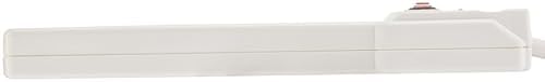Amazon Basics Surge Protector Power Strip, 6-Outlet with 200J Protection, Circuit Breaker, LED Indicator, On/Off Switch, Wall-Mounting, 2ft Extension Cord, White, 2-Pack