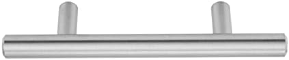 Amazon Basics Euro Bar Cabinet Handles, Drawer Pulls, Kitchen Cabinet Hardware, 5.38-inch Length, 3-inch Hole Center, 1/2-inch Diameter, Satin Nickel, 25-Pack
