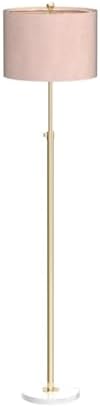 JONATHAN Y June 65" Adjustable Metal Marble Floor Lamp, Brass Gold
