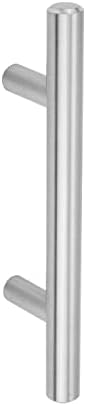 Amazon Basics Euro Bar Cabinet Handles, Drawer Pulls, Kitchen Cabinet Hardware, 5.38-inch Length, 3-inch Hole Center, 1/2-inch Diameter, Satin Nickel, 25-Pack