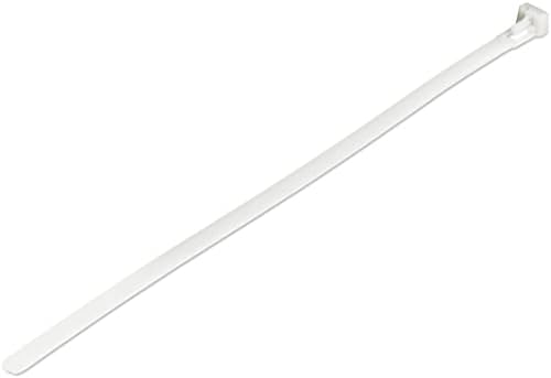 StarTech.com 10"(25cm) Reusable Cable Ties - 1/4"(7mm) wide, 2-1/2"(65mm) Bundle Dia. 50lb(22kg) Tensile Strength, Releasable Nylon Ties, Indoor/Outdoor, 94V-2/UL Listed, 100 Pack - White, TAA