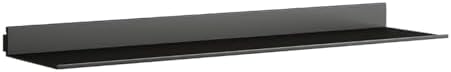 Modern Metal Bookcase Wall Mounted Floating Bookshelf Aluminum Alloy Storage Shelf, Display L-shaped Bookshelf Wall-mounted Rack (Without Lights) Partition Shelf Black 35.4"L x 9.1"W x 2.9"H