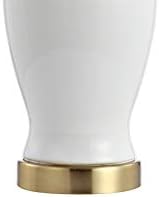 JONATHAN Y Chi Bedside Table Lamp 21" Ceramic Porcelain Vase, White