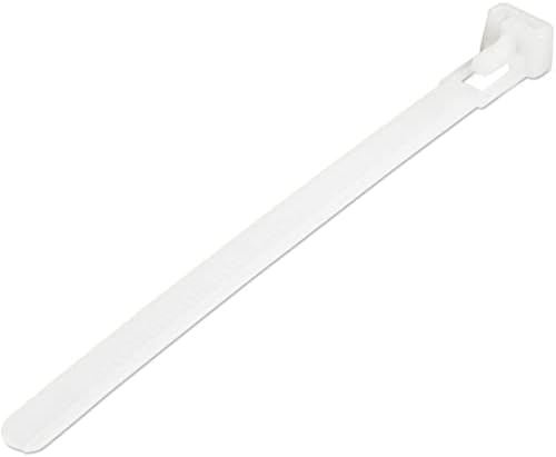 StarTech.com 5"(12cm) Reusable Cable Ties - 1/4"(7mm) wide, 1-1/8"(30mm) Bundle Dia. 50lb(22kg) Tensile Strength, Releasable Nylon Ties, Indoor/Outdoor, 94V-2/UL Listed, 100 Pack - White, TAA