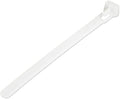 StarTech.com 5"(12cm) Reusable Cable Ties - 1/4"(7mm) wide, 1-1/8"(30mm) Bundle Dia. 50lb(22kg) Tensile Strength, Releasable Nylon Ties, Indoor/Outdoor, 94V-2/UL Listed, 100 Pack - White, TAA