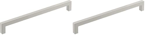 Amerock | Cabinet Pull | Polished Nickel | 8-13/16 inch (224 mm) Center-to-Center | Monument | 2 Pack | Drawer Pull | Cabinet Handle | Cabinet Hardware