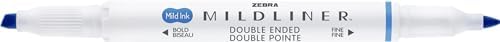 Zebra Pen MILDLINER No Bleed Highlighter, Dark Blue Color, Dual Tip, 12-Pk