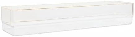 Martha Stewart Kerry Stackable Desk Drawer Organizers, Clear/Gold, 2-Pack | 15x6 in Organizers, Gold Trim, Stackable