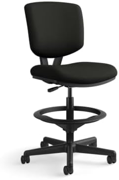 HON Volt Ergonomic Office Stool, Armless, Office Desk Computer Chair, Black