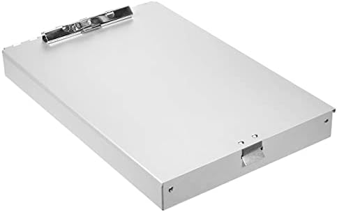 Amazon Basics Aluminum Storage Clipboard - 14" x 9", Two-Tier, Standard Clip, 8-Pack, Silver