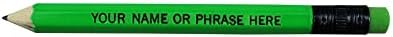 EZPENCILS & GIFTS - Golf Pencils Tipped with Eraser (1/2 a Pencil - Pew Pencils) - Neon Assorted Colored Barrel - FREE-PERSONALIZATION - 2HB Black Lead - Custom Text - Non-Smear Eraser – Package of 70