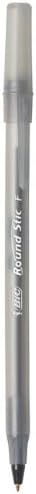 BIC Round Stic Ball Pen, Fine Point, 0.8mm, Black, 12 Pens (GSF11-Blk)