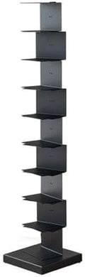 Invisible Floating Bookshelf With Metal Spine Wall Mounted Storage For Books And Decor, Space-Saving Display Unit For Home And Office Use(Black,Large)
