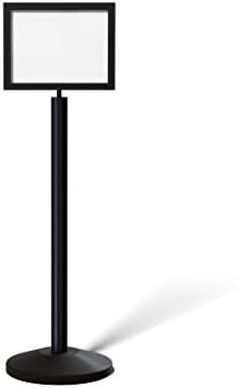 CCW 11 X 14 Horizontal Pedestal Floor Sign Frame, Black Powder-Coated Steel
