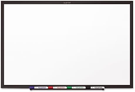 Quartet Dry Erase White Board 48"W x 36"H Non-Magnetic Whiteboard, Total Erase, Black Aluminum Frame (S535B)