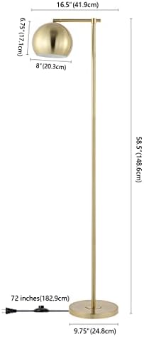 JONATHAN Y Eva Modern Contemporary Floor Lamp 58.5" Metal, Brass Gold
