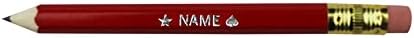 EZPENCILS & GIFTS - Golf Pencils Tipped with Eraser (1/2 a Pencil - Pew Pencils) - Red Colored Barrel - FREE-PERSONALIZATION - 2HB Black Lead - Custom Text - Non-Smear Eraser – Package of 70