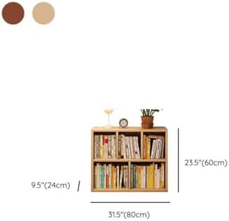 Lumber Organizer Shelf 3/4 Shelves, Lateral Filing or Vertical, Closed Back Floor-Standing Bookshelf Rack Bookcase Cabinet Tiered Shelf Grid Storage Unit Natural 31.5" L x 9.4" W x 23.6" H