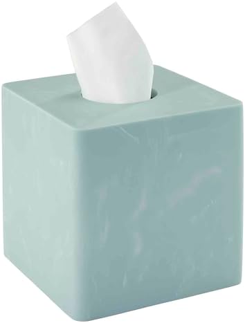 Nicole Miller - Tissue Box Cover, Resin Countertop Accessories, Dorm Room Essentials (Kendall Collection, Oasis)