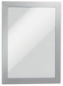 Durable Duraframe Sign Holder, Self-Adhesive, Silver, Half-Letter, 2 Pack