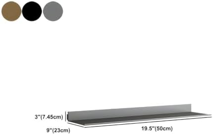 Modern Metal Bookcase Wall Mounted Floating Bookshelf Aluminum Alloy Storage Shelf, Display L-shaped Bookshelf Wall-mounted Rack (Without Lights) Partition Shelf Grey 19.7"L x 9.1"W x 2.9"H