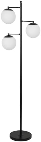 JONATHAN Y Ellie 3-Light Floor Lamp 66" Mid-Century Metal, Black