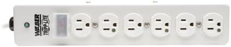 Eaton Tripp Lite SPS610HGRA Medical-Grade Surge Protector Power Strip for Hospitals & Nursing Homes, 6 Outlets, 10ft Power Extension Cord with Flat Plug, 1050 Joules, On/Off Switch, UL 1363 Certified