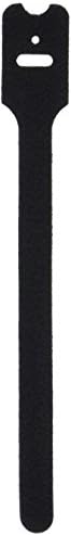 C2G 29850 8 Inch Screw-Mountable Hook-and-Loop Cable Tie Multipack (10 Pack) TAA Compliant, Black - TAA Compliant