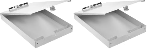 Amazon Basics Aluminum Storage Clipboard, Two-Tier, Standard Clip, 14" x 9", Silver (Pack of 2)