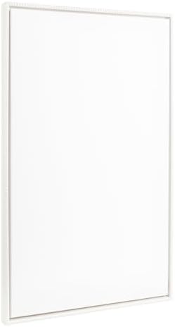 Kate and Laurel Sylvie Blank Framed Canvas Wall Art, 28x38 White Beaded, Vintage Modern Empty Canvas for Paint-Your-Own Art, Ready to Paint Premium Canvas Already Framed
