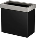 Gatco Small Bathroom Trash Can with Lid, Rectangle 3 Gallon Stainless Steel Wastebasket, Under Sink, Matte Black and Satin Nickel, for Bathroom, Bedroom, Office (1918SN)