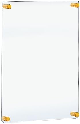 Azar Displays 105531-GLD Acrylic Floating Double Panel Wall Frame ,22" x 28" Graphic Size, Overall Frame Size: 24" x 31", Gold