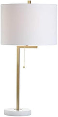 JONATHAN Y Alyssa Table Lamp 24.5" Metal Marble, Brass Gold/White