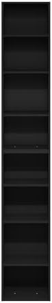 Furinno PASIR Book Shelf, 8-Tier Bookshelf, Bookcase with Open Shelf, 9.3 x 11.8 x 70.9, for Living Room, Bedroom, Home Office, Blackwood