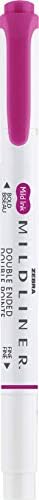 Zebra Pen MILDLINER No Bleed Highlighter, Fuchsia Color, Dual Tip, 12-Pack