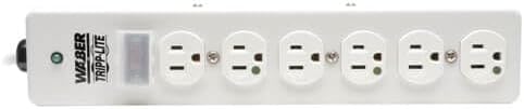 TRIPP LITE Hospital-Grade Surge Protector Medical Power Strip, 6 Outlets, Right-Angle NEMA 5-15PHG Plug, 6 Foot / 1.8M Cord, 1050 Joule Protection, (SPS606HGRA)