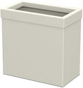 Gatco Modern Rectangle Wastebasket, Matte Pearl - Stainless Steel Trash Can with Removable Lid, Leakproof, 3 Gallon Capacity for Bathroom, Bedroom, Kitchen, or Office