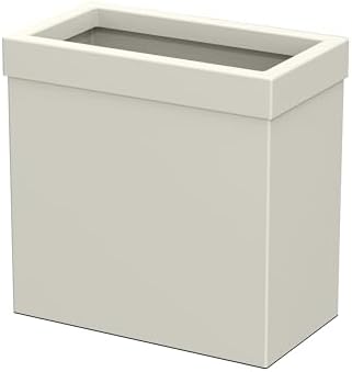 Gatco Modern Rectangle Wastebasket, Matte Pearl - Stainless Steel Trash Can with Removable Lid, Leakproof, 3 Gallon Capacity for Bathroom, Bedroom, Kitchen, or Office