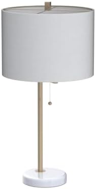 JONATHAN Y Alyssa Table Lamp 24.5" Metal Marble, Brass Gold/White