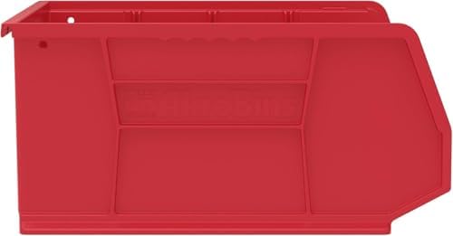Akro-Mils 30250 AkroBins Plastic Storage Bins, 15"x16"x7", Red, 6-Pack