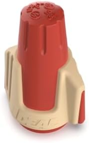 Ideal Electrical Twister PRO (30-144) Red/Tan Wire Connector, Box of 50 — Smooth Twist-On Wire Nuts for 22 to 8 AWG with SureGrip Comfort Overmold