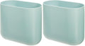 iDesign Small Slim Plastic Bathroom Trash Can, Blue, Waste Can (Pack of 2)