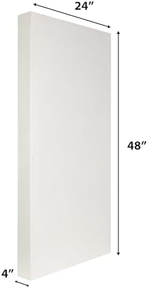 ATS Acoustic Panel 24x48x4 Inches, Square Edge, with Microsuede Fabric (Coconut)