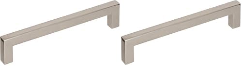 Amerock | Cabinet Pull | Polished Nickel | 5-1/16 inch (128 mm) Center to Center | Monument | 2 Pack | Drawer Pull | Drawer Handle | Cabinet Hardware