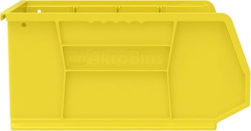 Akro-Mils 30250 AkroBins Plastic Storage Bins, 15"x16"x7", Yellow, 6-Pack