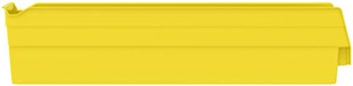 Akro-Mils 30128 Heavy Duty Plastic Shelf Bins, 18"x 4"x 4", Yellow, 12-Pack