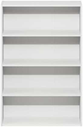 Furinno Basic Book Shelf, 4-Tier Bookcase with Open Shelf, Bookshelf, Cube Storage Organizer, 6 x 24 x 35, for Living Room, Bedroom, Home Office, White