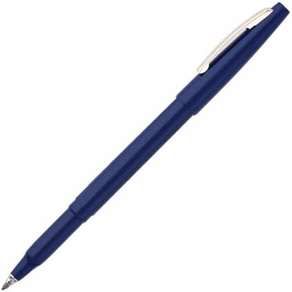 Pentel Rolling Writer Pen, 0.8 Millimeter Cushion Ball Tip, Blue Ink, Box of 12 (R100-C)